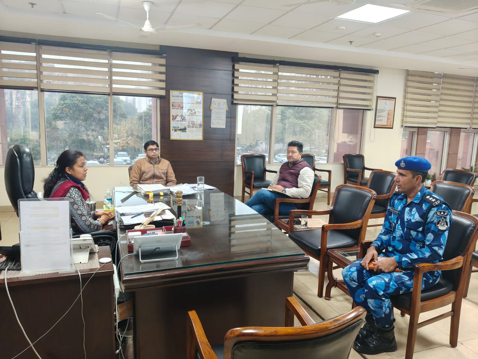 Assistant Commandant of Rapid Action Platoon 194 meets Deputy Commissioner